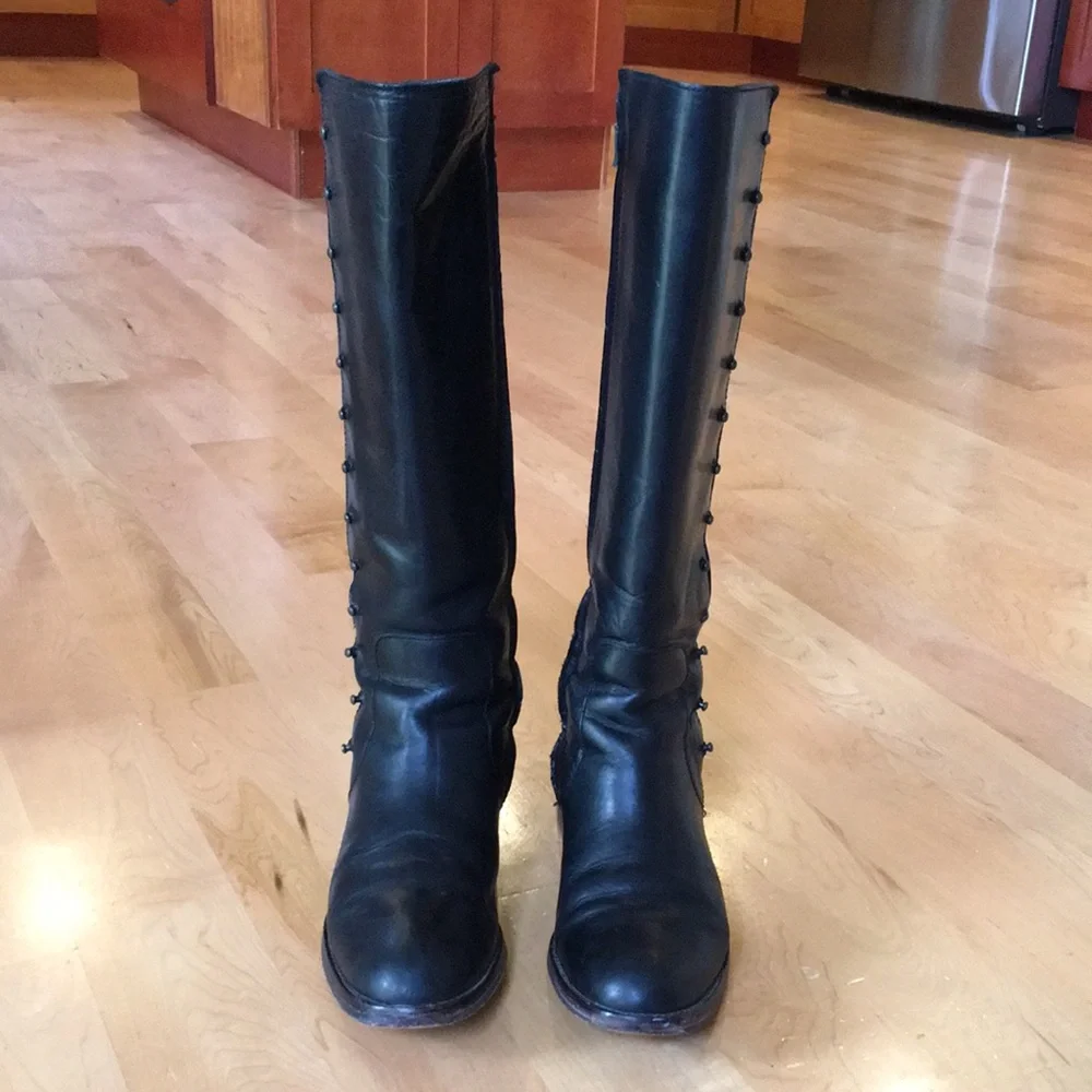 COLE HAAN | Black Leather Tall Boots Ridding Boots